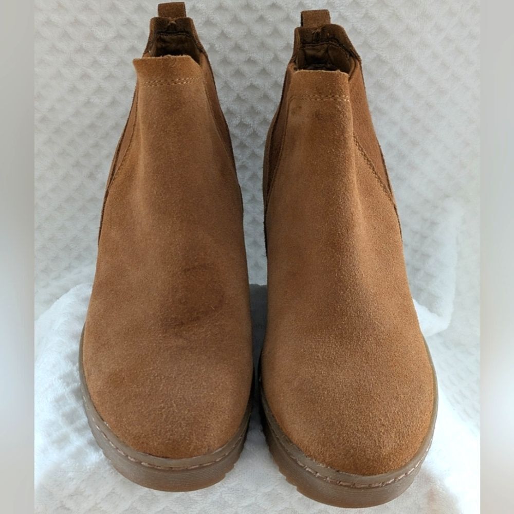 Sofft Utley Redwood Brown Wedge Bootie, Stacked Heel, Women's Size 7 1/2 - Picture 6 of 13
